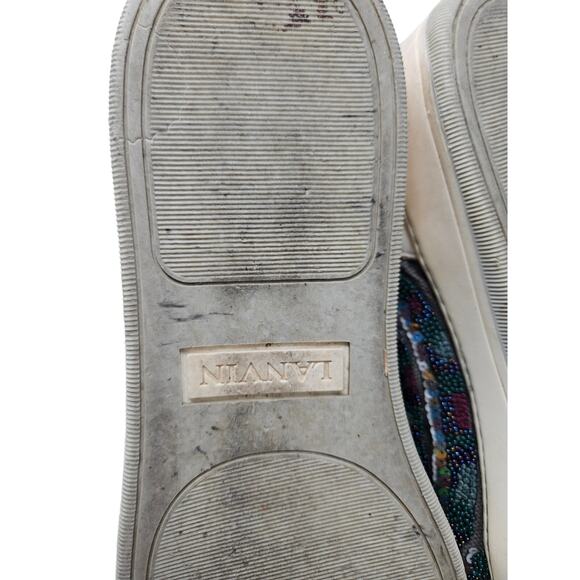 Lanvin DBB1 8 Beaded Sequin Hi Top Sneaker Trainer Casual Boho Distressed Skater main image 6